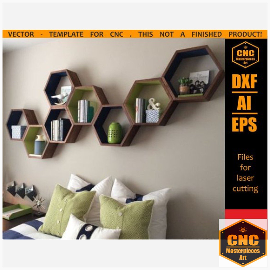 Hexagon Wall Decor Shelves - WS - 197
