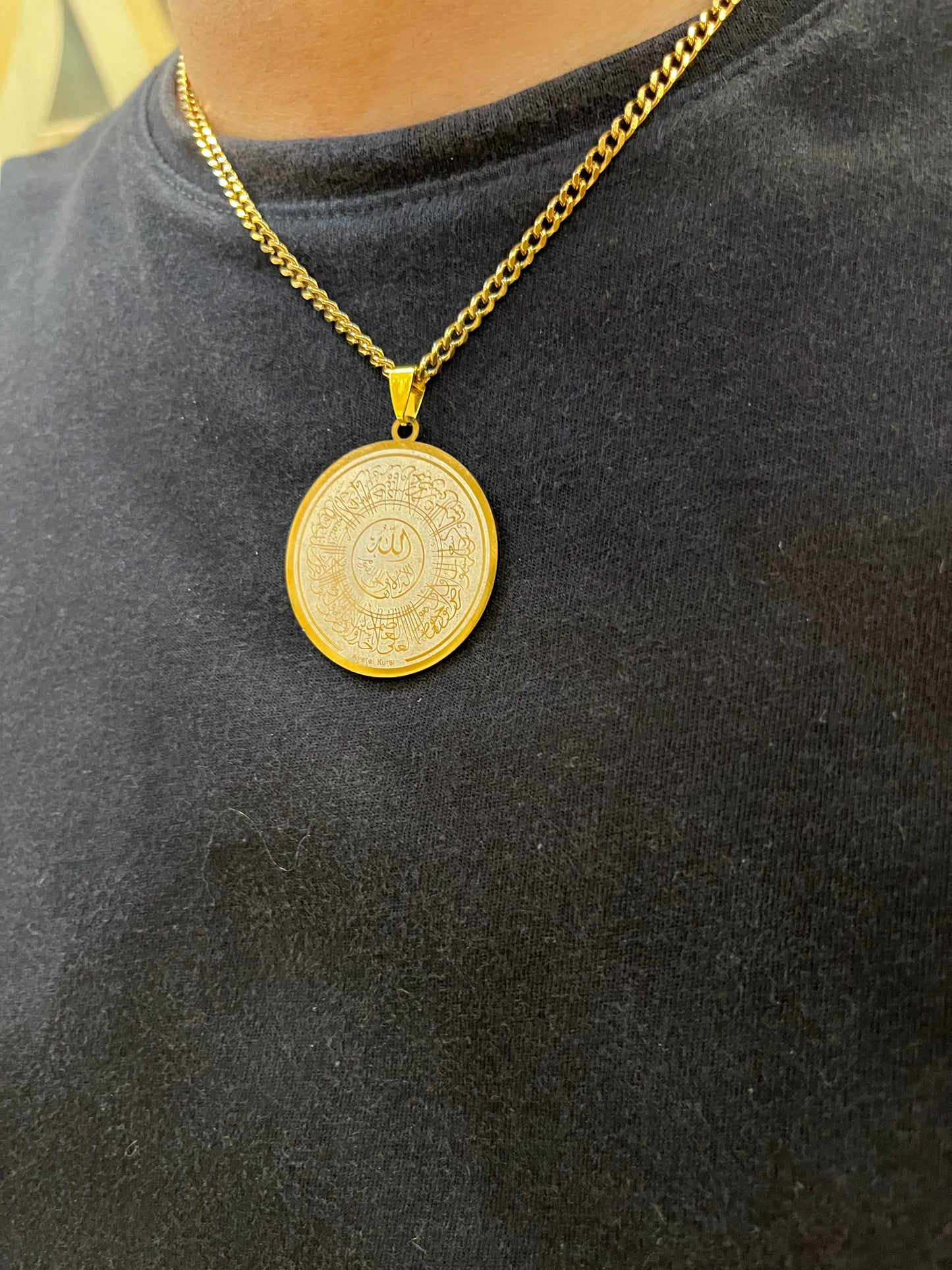 Ayatul Kursi & Hasbiyallahu Wa Nimal Wakeel Necklace Stainless Steel Quran Pendant
