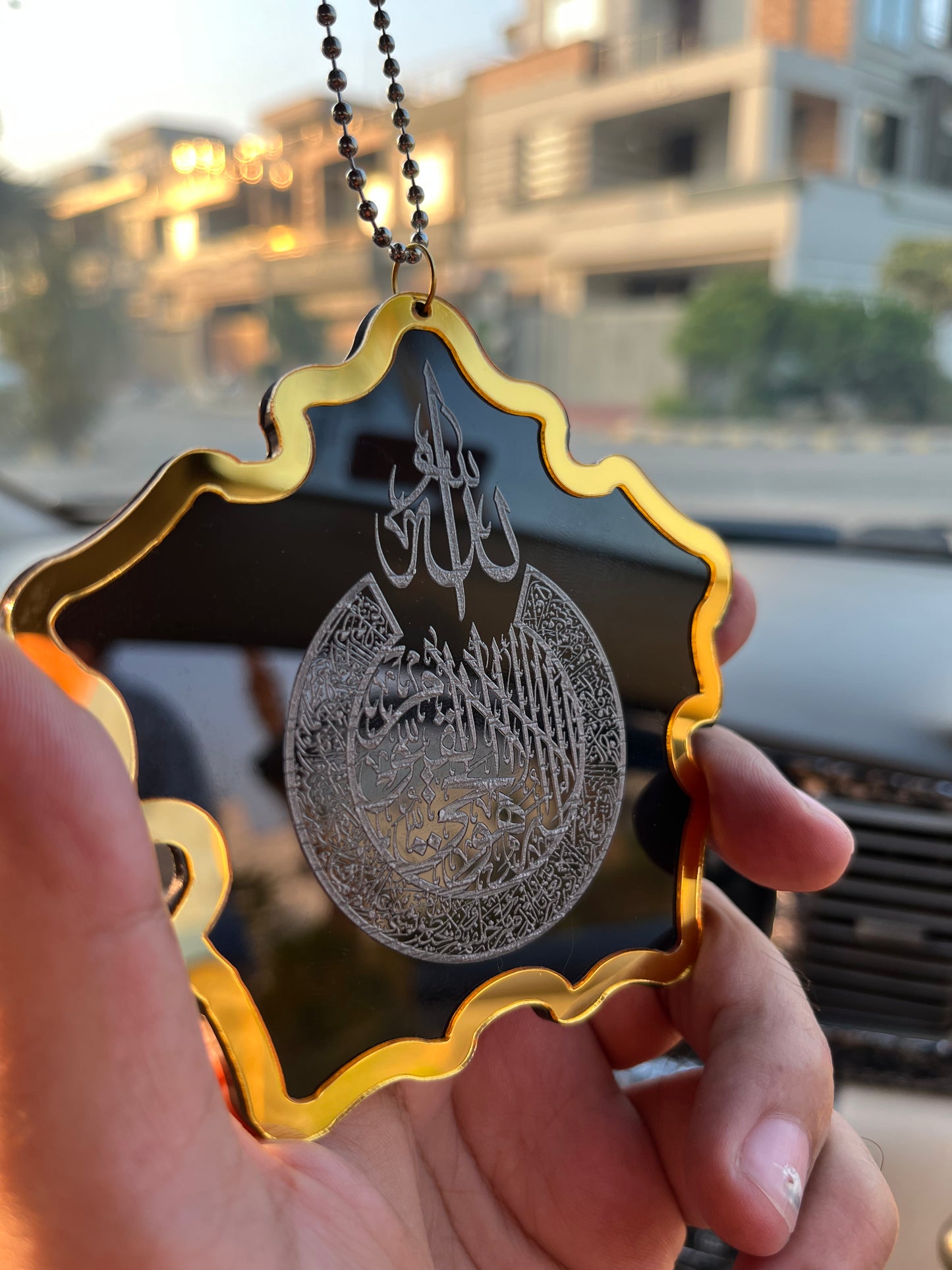 New Butterfly shape Ayatal kursi & safar ki dua Car Hanging 001