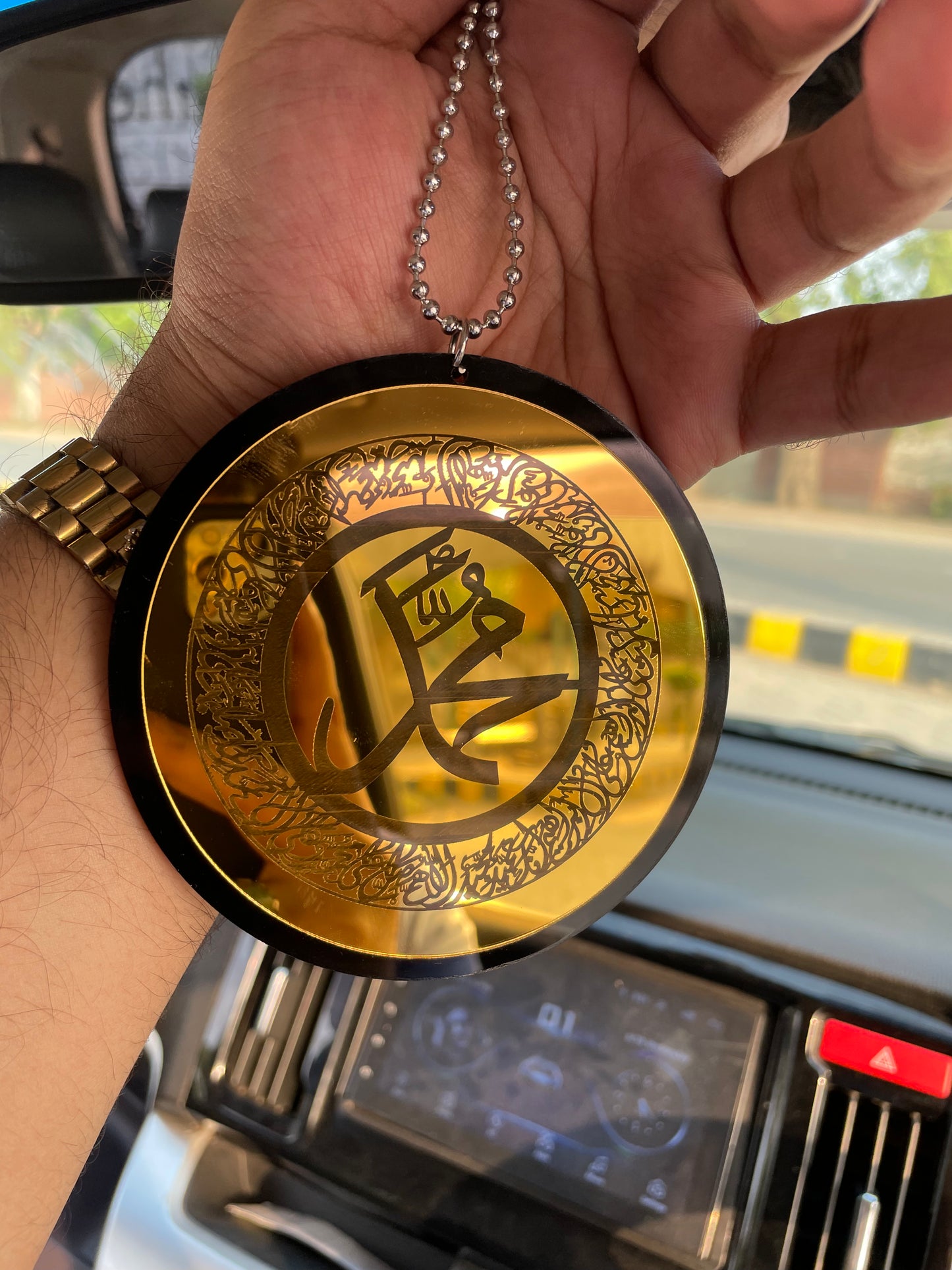 Car Hanging with Ayat-ul-Kursi & Safar ki Dua