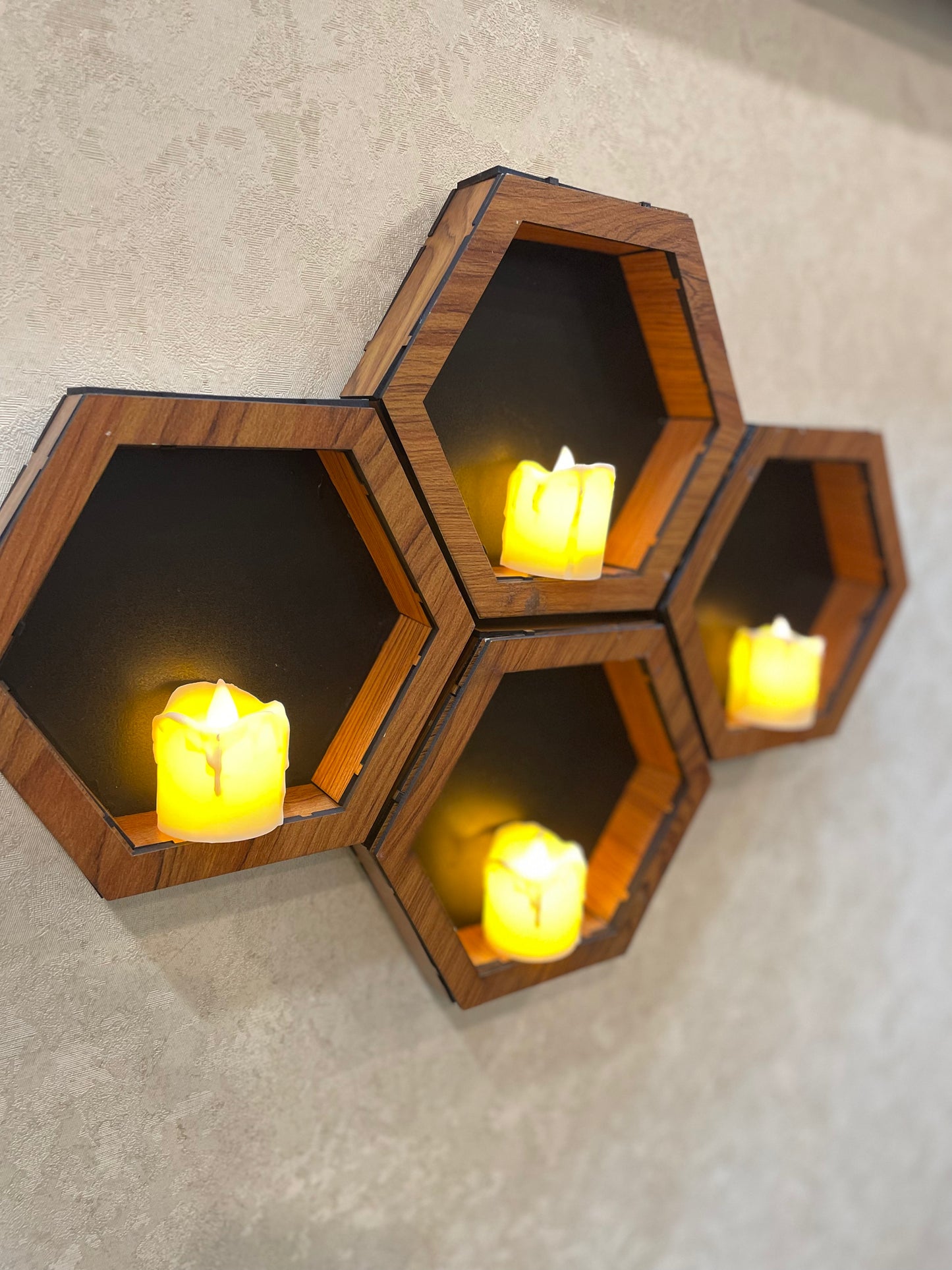 Hexagon Wall Decor Shelves - WS - 197