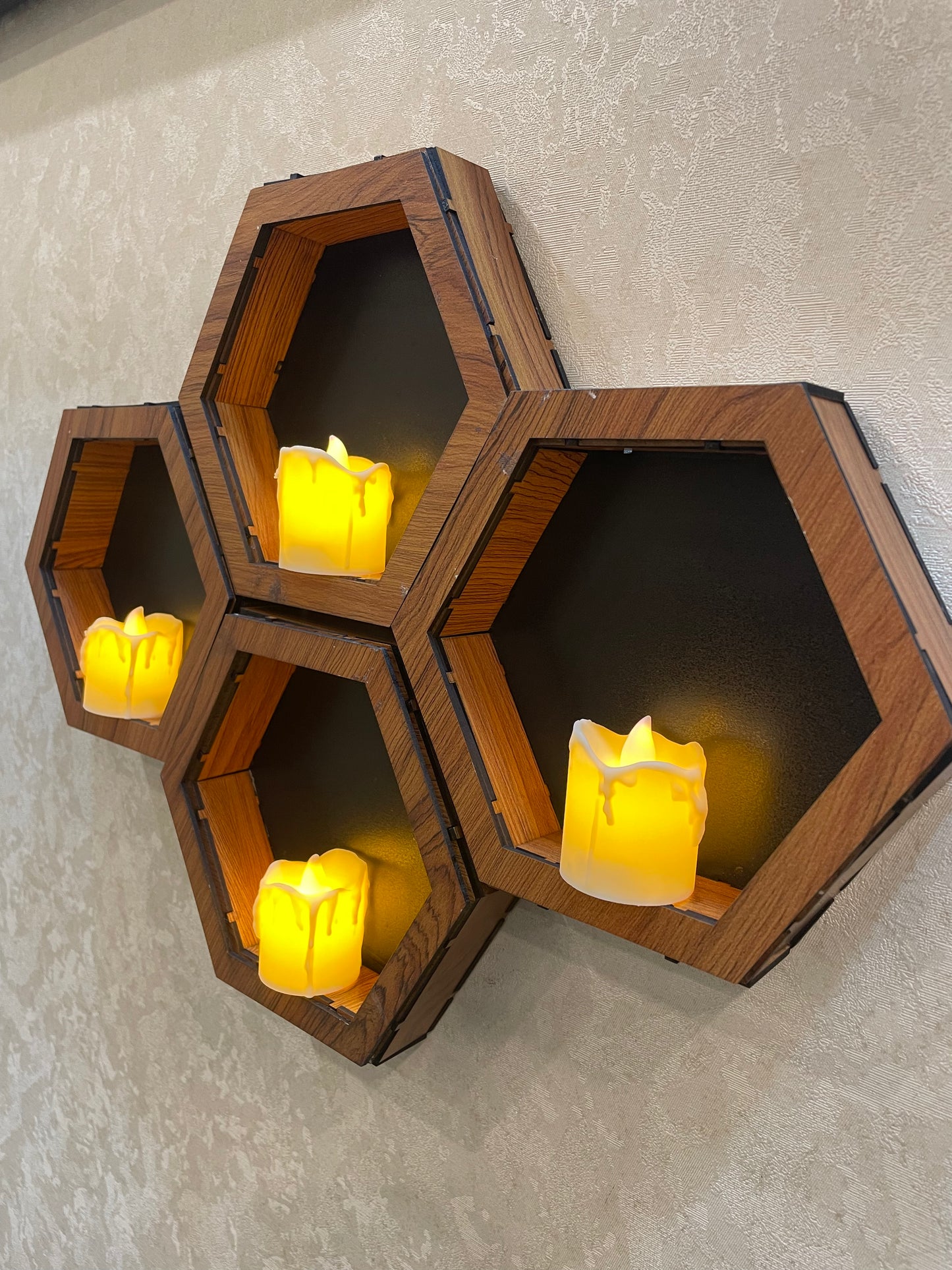 Hexagon Wall Decor Shelves - WS - 197