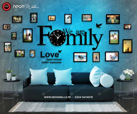 BIG FAMILY FRAMES CLOCK WITH NEON LIGHT - NLA-084