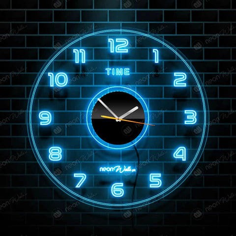 ACRYLIC MODERN NEON WALL CLOCK WITH NEON LED BACKLIGHT - NLA-086