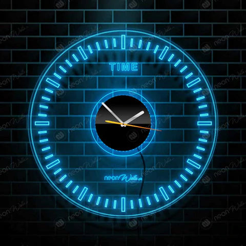 ACRYLIC MODERN NEON WALL CLOCK WITH NEON LED BACKLIGHT - NLA-090