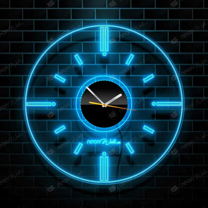 ACRYLIC MODERN NEON WALL CLOCK WITH NEON LED BACKLIGHT - NLA-092
