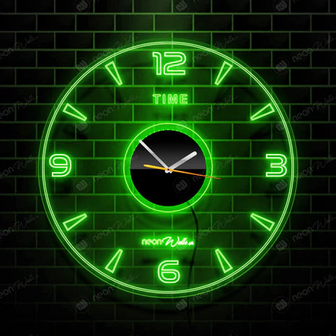ACRYLIC MODERN NEON WALL CLOCK WITH NEON LED BACKLIGHT - NLA-085