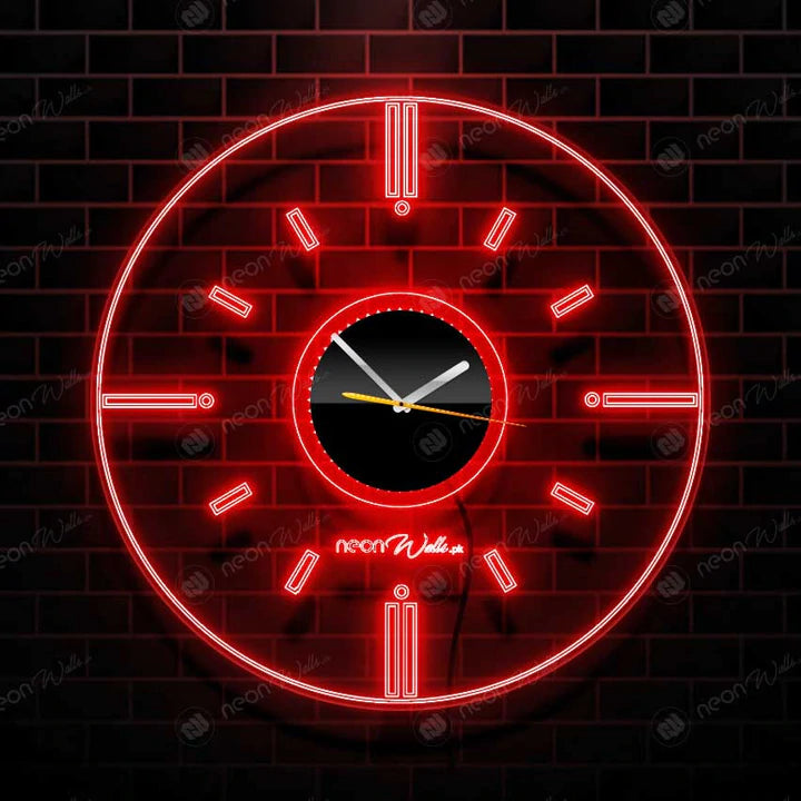 ACRYLIC MODERN NEON WALL CLOCK WITH NEON LED BACKLIGHT - NLA-092