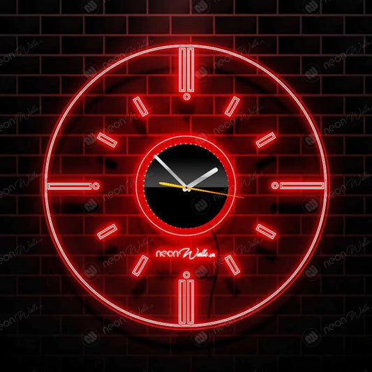 ACRYLIC MODERN NEON WALL CLOCK WITH NEON LED BACKLIGHT - NLA-092