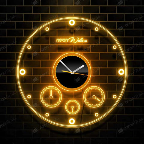 ACRYLIC MODERN NEON WALL CLOCK WITH NEON LED BACKLIGHT - NLA-091