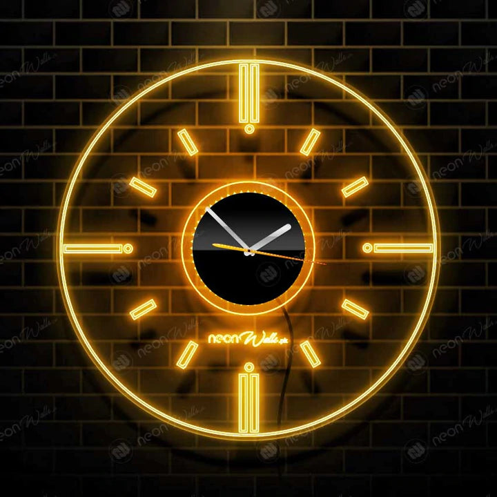 ACRYLIC MODERN NEON WALL CLOCK WITH NEON LED BACKLIGHT - NLA-092