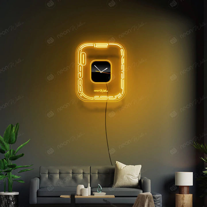 Neon iClock Modern Style Acrylic Clock with Neon Backlight (12 inches) - NLA 124
