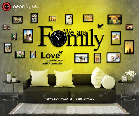 BIG FAMILY FRAMES CLOCK WITH NEON LIGHT - NLA-084