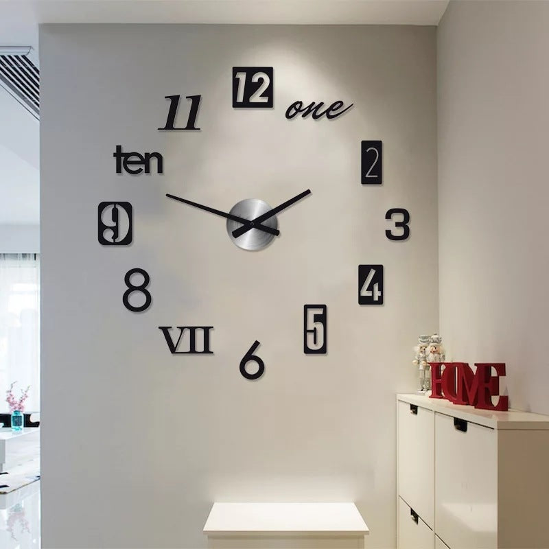 Large 3D Numbers wall clock for home and office - EU3D-065