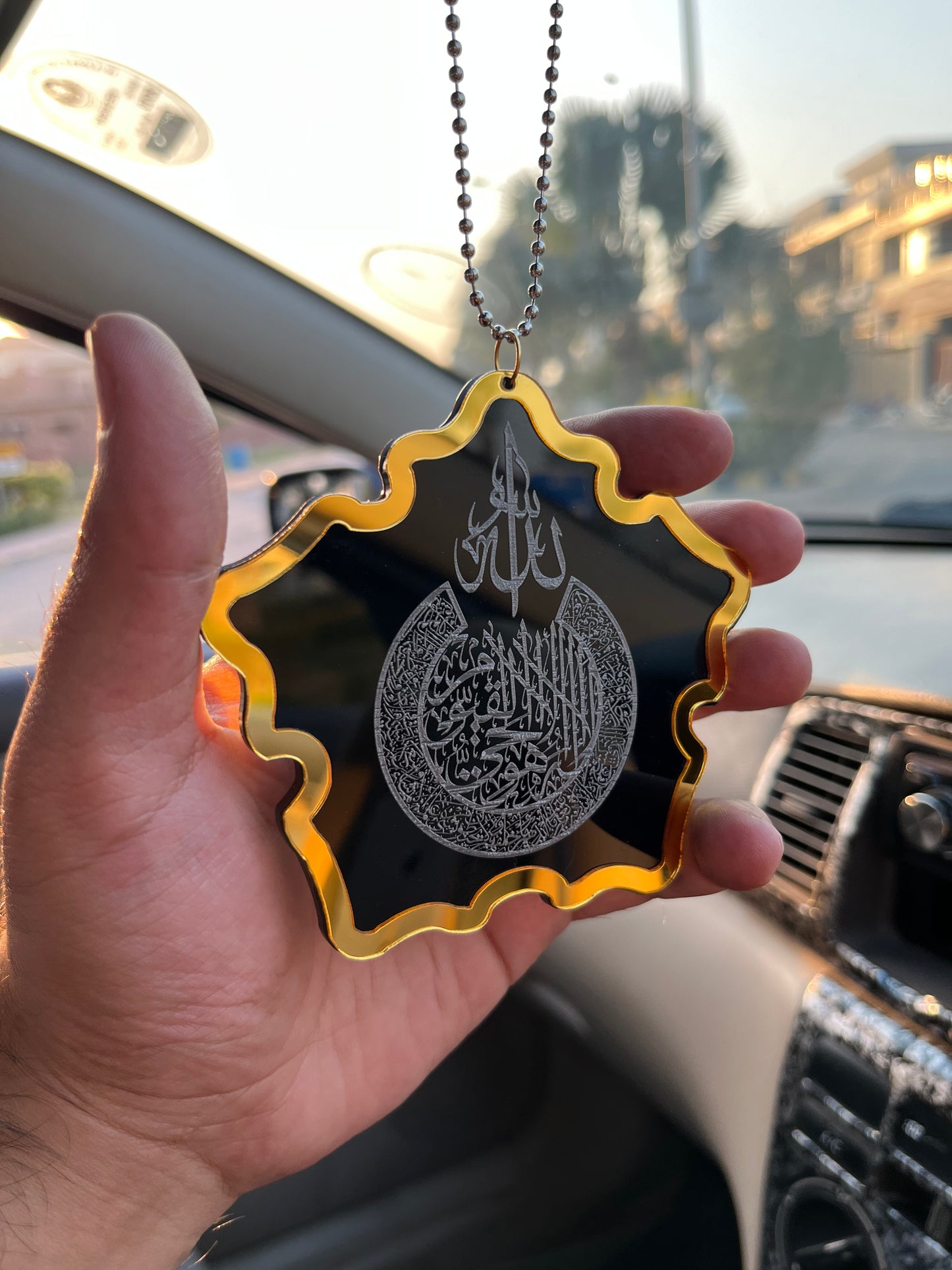 New Butterfly shape Ayatal kursi & safar ki dua Car Hanging 001