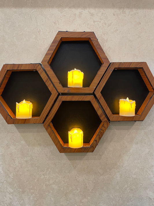 Hexagon Wall Decor Shelves - WS - 197