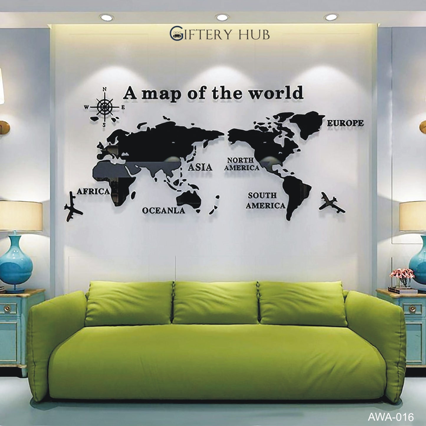 New Arrival 3D World Map for office decor - AWA-016