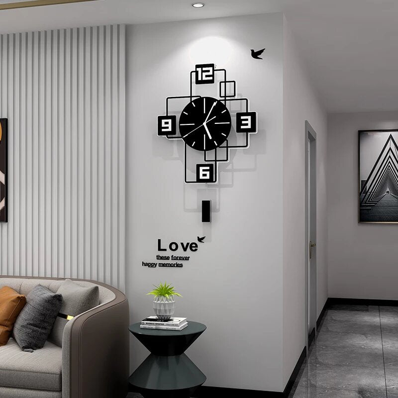 Creative Modern Squared Design Wall Watch - WC - 136