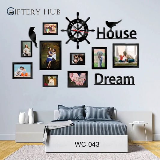 DREAM HOUSE PHOTO FRAMES CLOCK-DIY FOR HOME - WC-043