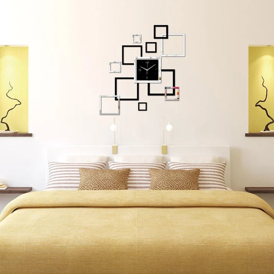 Modern Silver and Black Wall clock for home decoration - AC-071