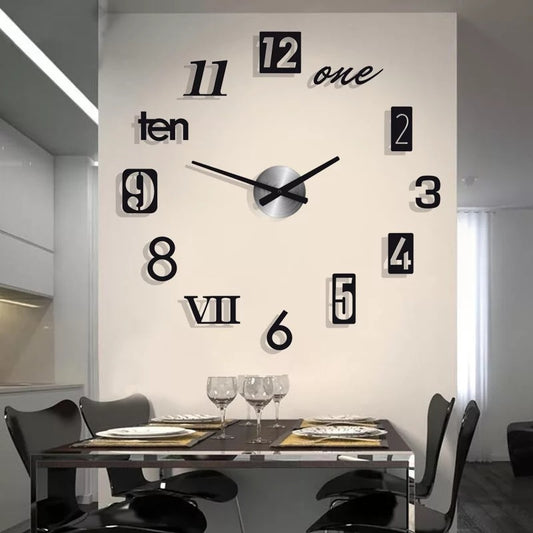 Large 3D Numbers  wall clock for home and office - EU3D-065