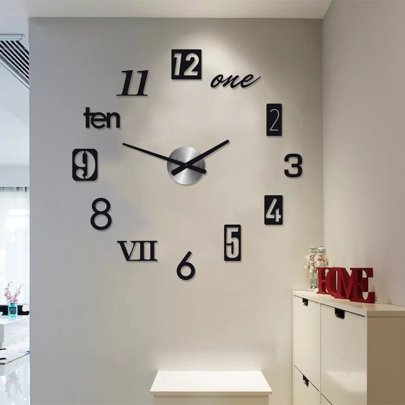 Large 3D Numbers  wall clock for home and office - EU3D-065
