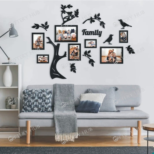 Custom Wooden family tree with Frames for Home Decor - WA - 149