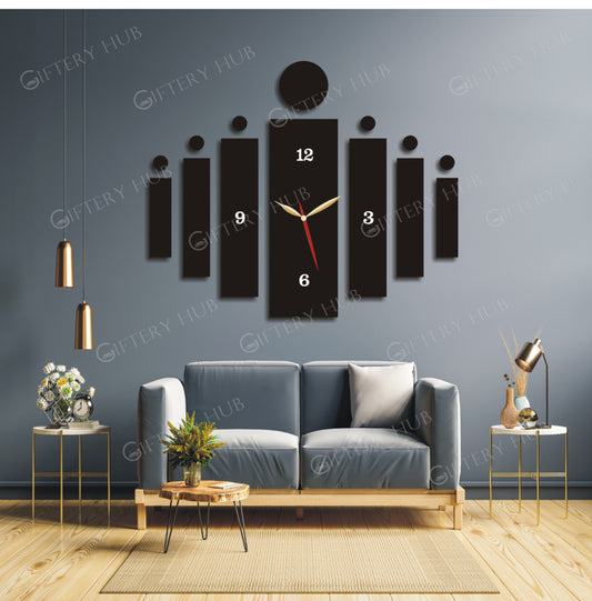 BIG 3D Wooden Wall Clock for Home and Office - WC - 150