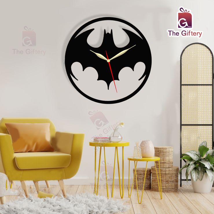 Batman 3D Silent Wooden Wall Clock for home and office - WC - 152